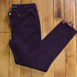 Abercrombie and Fitch jeans MAROON in color